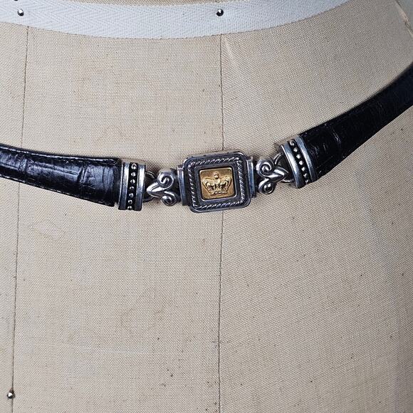 VTG 1996 Belt metal link and leather belt with dangle traditional classic M - Picture 7 of 13